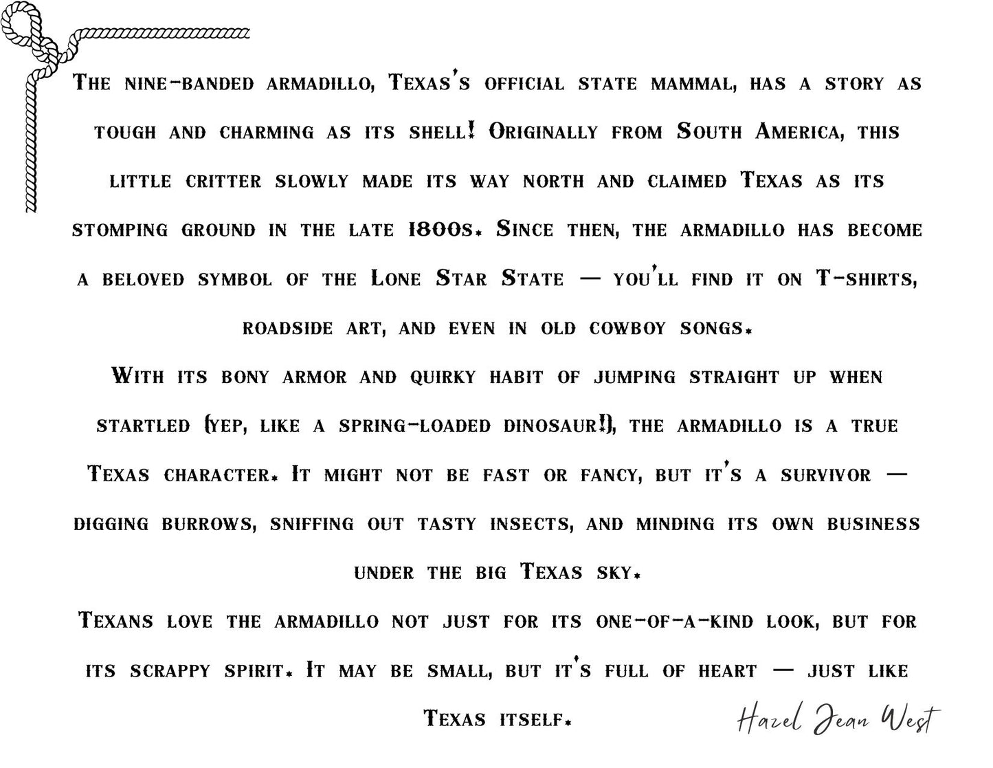 "Little Texas Legend” — 5"x 7" Greeting Card